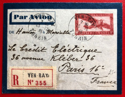 Indochine, Entier-Avion TAD YEN-BAY, Tonkin, 13.12.1935, Pour La France - (A772) - Cartas & Documentos