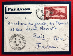 Indochine, Entier-Avion TAD LUANG-PRABANG, Laos, 13.5.1937, Pour La France - (A776) - Covers & Documents