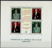 GABON - Général De Gaulle (feuillet) - Gabon (1960-...)