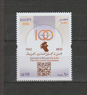 EGYPT / 2022 / NEFERTITI / FINE ARTS LOVERS ASSOCIATION : 100 YEARS / MNH / VF . - Nuovi