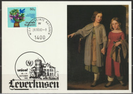 UNO Wien 1982 UNICEF Kunstkarte Sonderstempel Leverkusen MiNr.1   ( D 6992 ) - Covers & Documents