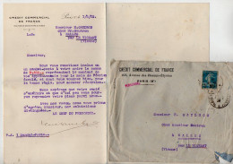 VP22.090 - 1923 - Petit Lot De Documents Du Crédit Commercial De France à PARIS Pour Mr GAUDRON à LE VIGEANT & MILLAC - Banco & Caja De Ahorros