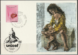 UNO Genf 1982 UNICEF Kunstkarte Sonderstempel UNTERÄGERI Schweiz MiNr.109  ( D 7001) - Briefe U. Dokumente