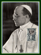 Carte Maximum Vatican Yv. N° 177 Pape 1954 - Cartoline Maximum