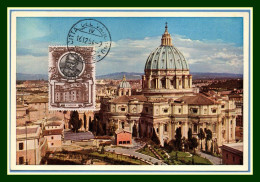 Carte Maximum Vatican Yv. N° 181 Pape 1954 - Cartoline Maximum