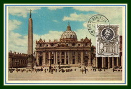 Carte Maximum Vatican Yv. N° 183 Pape 1954 - Cartas Máxima