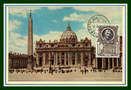 Carte Maximum Vatican Yv. N° 183 Pape 1954 - Cartoline Maximum