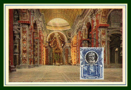 Carte Maximum Vatican Yv. N° 184 Pape 1954 - Cartas Máxima