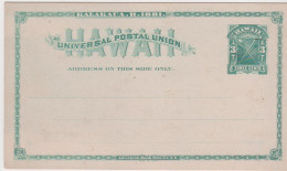 Hawaï Entier 3 Cent Vert Kalakaua R 1881 UPU - Hawaï