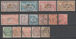 LEVANT - 1902 - SERIE COMPLETE YVERT 9/23 OBLITERE (2 TIMBRES * MH) - COTE = 57 EUR - Usados