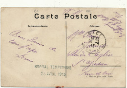 NICE - Griffe Postale Militaire "Hôpital Temporaire, 1915", Hôtel Rulh Sur CPA, WW1 - Salud, Hospitales