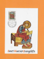 LIECHTENSTEIN  1987 MAXIMUMKARTE  MiNr. 78 "Die Vier Evangelisten: S. Marcus  #  St-Marc  # St Mark" - Teología
