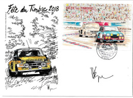 France Fdc 2018 Fête Du Timbre Signé Par L'Artiste - 2010-2019