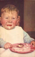 ENFANT - Portrait - Enfant Pleure Devant Son Assiette - Carte Postale Ancienne - Ritratti