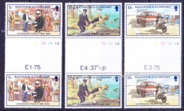 Guernsey 1980 MNH 3v Gutter Pair, Police Force, Escort, Dog Handler, Uniforms - Police - Gendarmerie