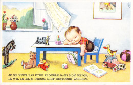 ENFANT - Portrait - Enfant Et Ses Jouets, Dort - Illustration - Humour - Carte Postale Ancienne - Retratos