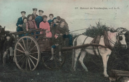 METIER - Vignerons - Retour De Vendanges - Atelage Et Cariole - Colorisé - Carte Postale Ancienne - Farmers