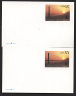 UX283 Postal Cards Golden Gate Bridge VARIANTS OF FOURESCENCE Mint 1997 - 1981-00