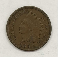 USA  U.s.a. 1 CENT 1887 INDIAN HEAD Km#90a Vf E.671 - 1859-1909: Indian Head