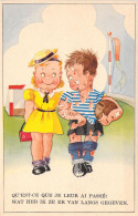 ENFANT - Portrait - Enfant Se Donne Le Bras - Illustration Humour - Carte Postale Ancienne - Retratos