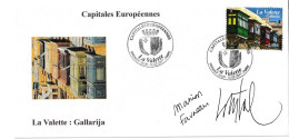 France Fdc 2017 Capitales Européennes Gallarija Signé Par L'Artiste - 2010-2019