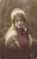 FETES - Bonne Année - Femme - Carte Postale Ancienne - Nouvel An