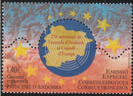 Andorra 2019 Edifil 490 Sello º Aniversario Entrada En El Consejo De Europa Michel 488 Yvert 478 Principat D'Andorra - Used Stamps