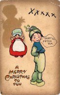 ENFANT - Illustration - Enfant - Vêtu De Vert Souhaite Un Joyeux Noël - Carte Postale Ancienne - Portretten