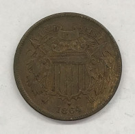 USA  U.s.a. 2 CENTS 1864 Km#94 Large  E.677 - 2, 3 & 20 Cents