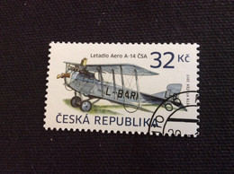 Tchequie 2017 Yvert 824 Oblitéré Avion Aero A-14 CSA De 1924 / Historic Airplane CSA - Used Stamps