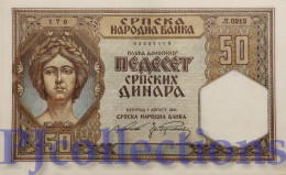 SERBIA 50 DINARA 1941 PICK 26 AU/UNC - Serbia