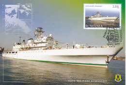 ROMANIAN MILITARY SHIPS,C.M. CARTE MAXIMA,MAXIMUM CARD,2005,ROMANIA. - Autres (Mer)