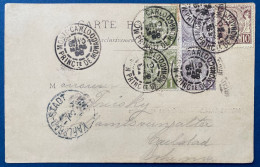 1898 MONACO Carte "Le Casino Et Jardins" Affranchissement Spectaculaire N°11 X2 + 12 X4 + 14 Obl Monte Carlo ►CARLSTAD - Brieven En Documenten