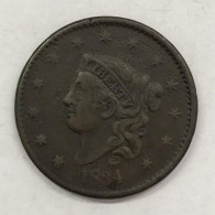 USA  U.s.a. 1 CENT 1834 Km#45 E.686 - 1816-1839: Coronet Head (Testa Coronata