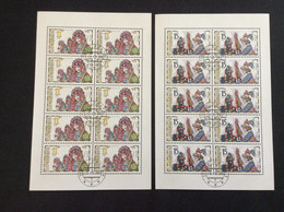 Europa 1998 Oblitéré Les 2 Feuillets De 10 Timbres Carnaval Et Chevauchée Du Roi YT 177 178 - Blocchi & Foglietti