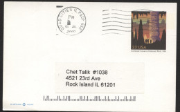 UX381 Postal Card Carlsbad Cavern NP Used Quad Cities IL 2002 - 2001-10