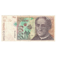 Billet, Espagne, 5000 Pesetas, 1992, 1992-10-12, KM:165, TTB - [ 4] 1975-…: Juan Carlos I.