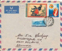 India Air Mail Cover Sent To Denmark 18-5-1973 Topic Stamps - Luchtpost