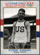 UNITED STATES 1991 - US OLYMPIC CARDS HALL OF FAME # 17 1920 SUMMER 1932 WINTER OLYMPIC GAMES  BOXE / BOB - E. EAGAN - G - Autres & Non Classés