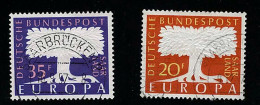 1957 Eutopa Michel DE-SL 402 - 403 Stamp Number DE-SL 286 - 287 Yvert Et Tellier DE-SL 384 - 385 Used - Gebraucht