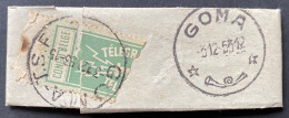 1953  TELEGRAMME De STANLEYVILLE  Type 2T Vert/gris Fermé Avec étiquette Bilingue "TELEGRAMME" Dateur De GOMA TSF RR - Telegrams