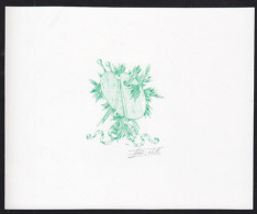 BELGIUM(1997) Artist's Palette. Die Proof In Green Signed By The Engraver, Representing The Cachet For The Official FDC - Proeven & Herdruk