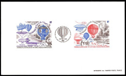 F.S.A.T.(1984) Balloons. Deluxe Sheet Of Triptych . Scott No C82a, Yvert No PA83a. - Geschnittene, Druckproben Und Abarten