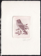 BELGIUM(1990) Common Chaffinch (Fringilla Coelebs). Die Proof In Violet-brown Signed By The Engraver. Scott No 1230. - Proofs & Reprints