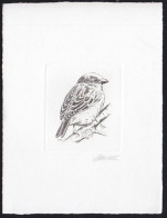 BELGIUM(1994) House Sparrow (Passer Domesticus). Die Proof In Black Signed By The Engraver. Scott No 1446. - Probe- Und Nachdrucke