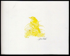 BELGIUM(1997) Western Yellow Wagtail (Motacilla Flava). Die Proof In Yellow Signed By The Engraver. Scott No 1660. - Prove E Ristampe