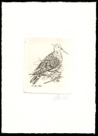 BELGIUM(1998) Turtledove (Streptopelia Turtur). Die Proof In Black Signed By The Engraver. Scott No 1703.  - Essais & Réimpressions