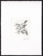 BELGIUM(1999) Goldcrest (Regulus Regulus). Die Proof In Black Signed By The Engraver. Scott No 1715. - Prove E Ristampe