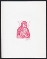 BELGIUM(1991) Madonna & Child Icon. Die Proof In Violet Signed By The Engraver. Scott No 1424.  - Proeven & Herdruk