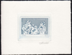 BELGIUM(1995) Sammy With Machine Gun. Die Proof In Blue Signed By The Engraver, Representing The FDC Cachet. Scott 1598 - Essais & Réimpressions